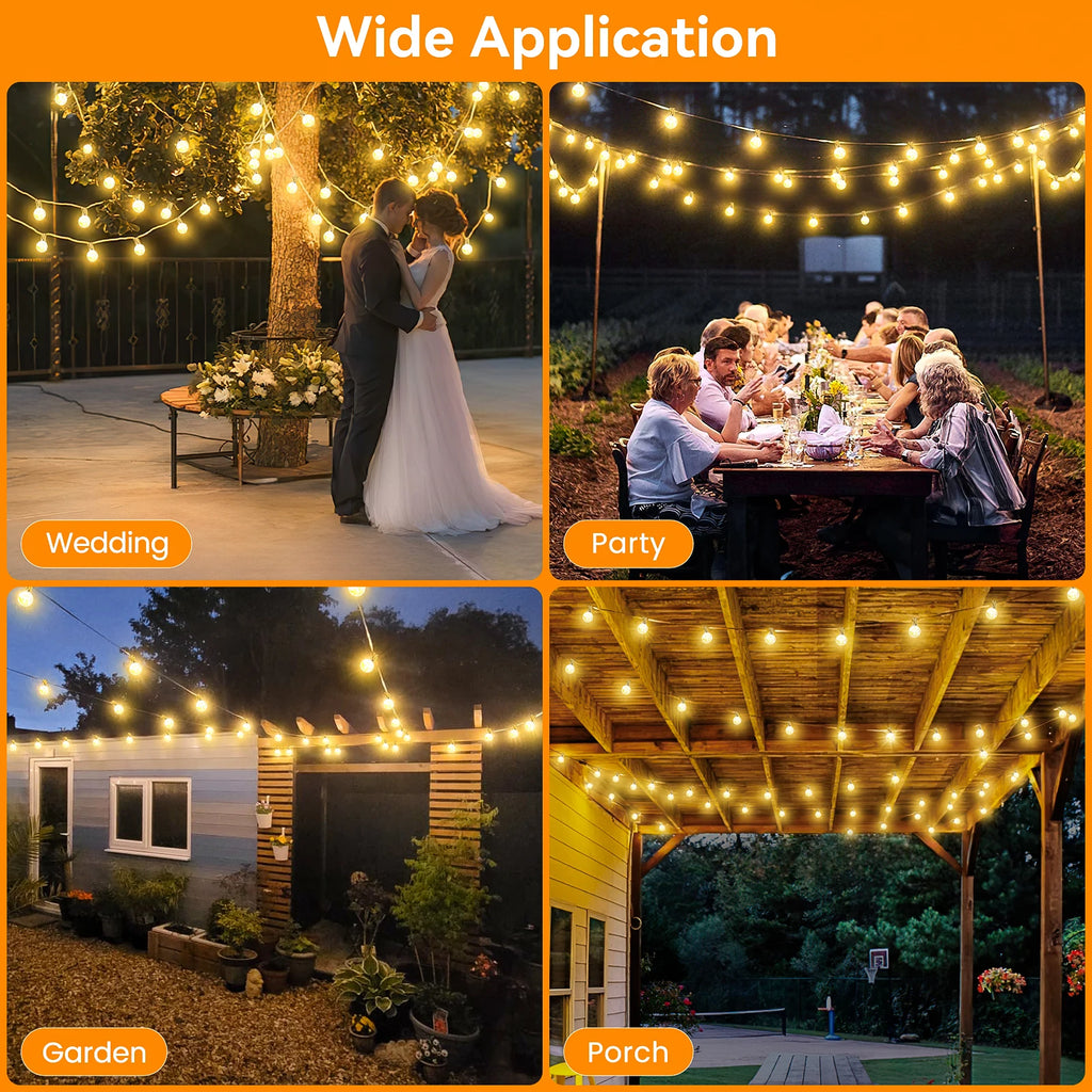 30M Outdoor String Lights G40 LED