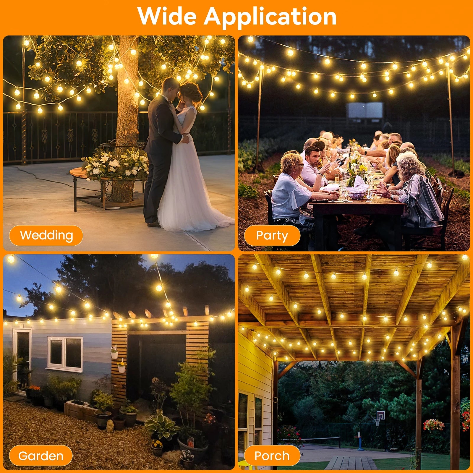 30M Outdoor String Lights G40 LED