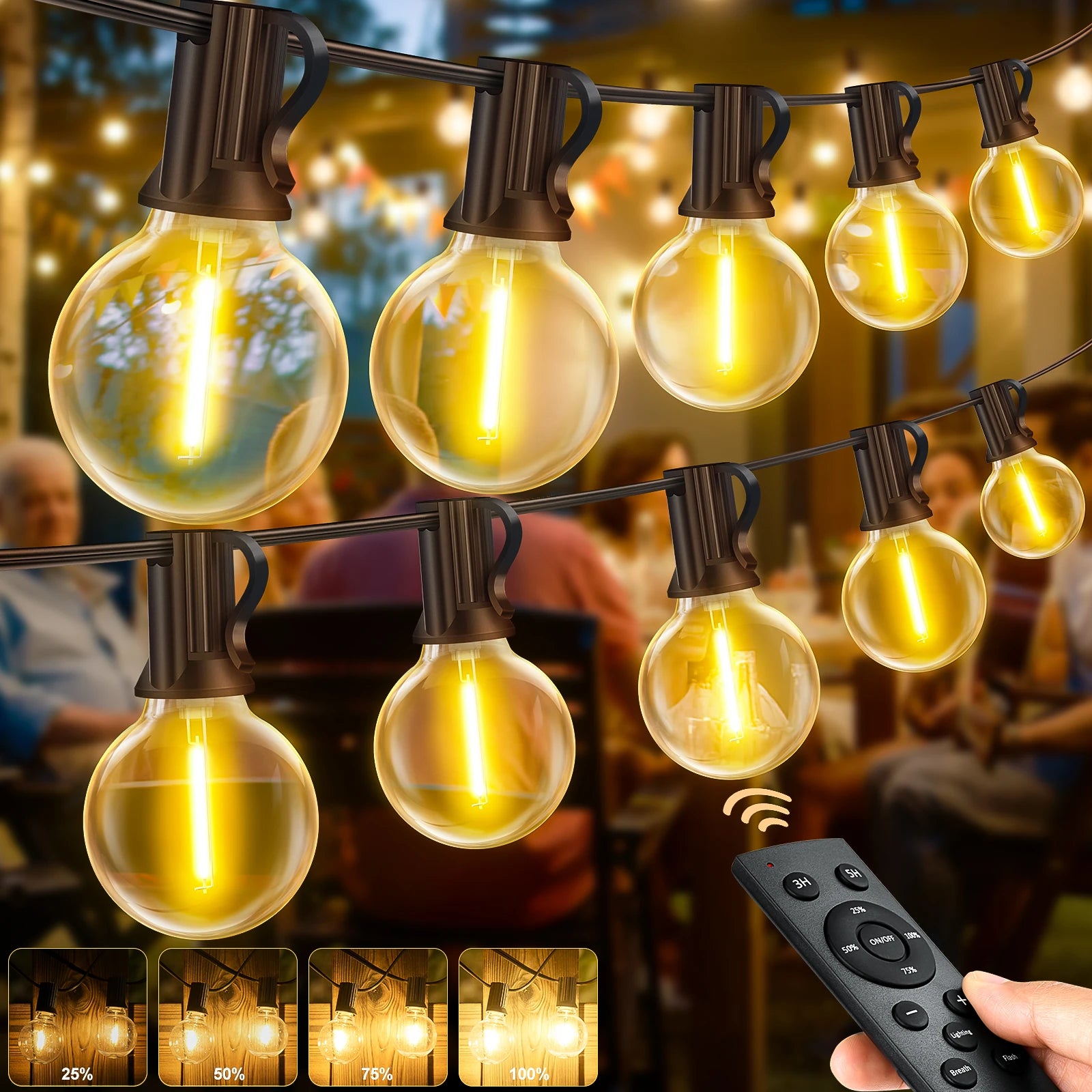 30M Outdoor String Lights G40 LED
