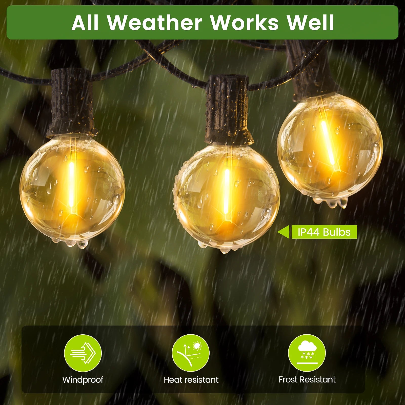 30M Outdoor String Lights G40 LED