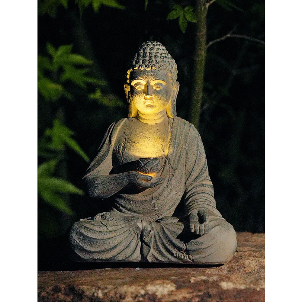 Resin Solar Buddha Statue