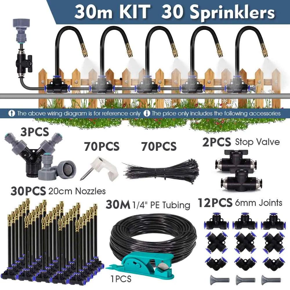 5-30m 1/4" 4/6mm 360° Misting Cooling System