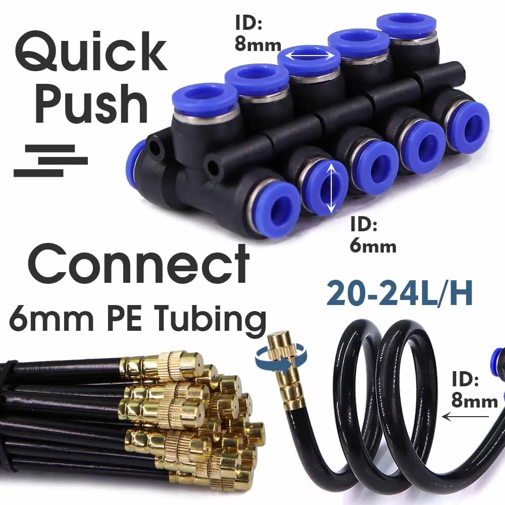 5-30m 1/4" 4/6mm 360° Misting Cooling System