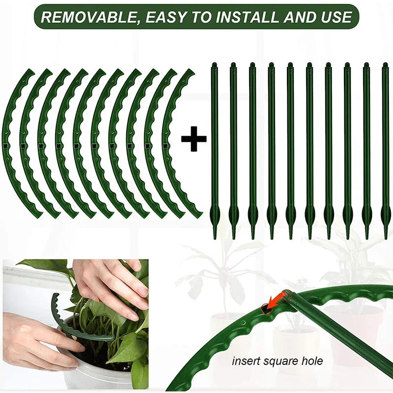 8PCS Plastic Plant Support Pile Frame