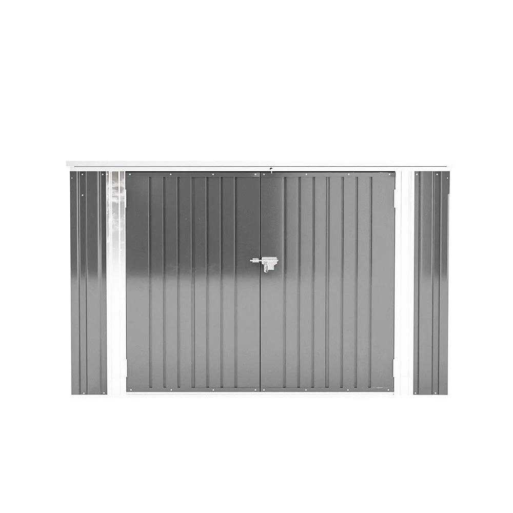 Secure Outdoor Bike Shed – 210x105x130cm, Grey, Lockable Doors