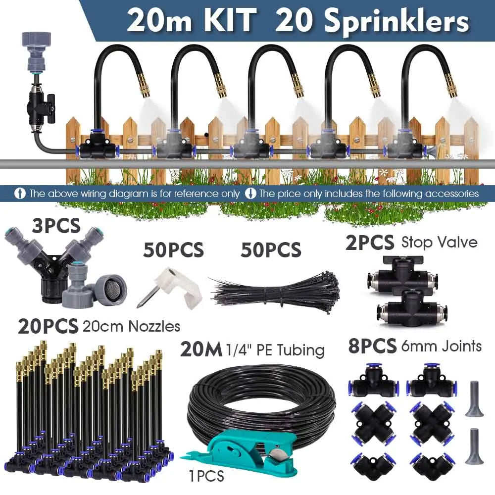 5-30m 1/4" 4/6mm 360° Misting Cooling System