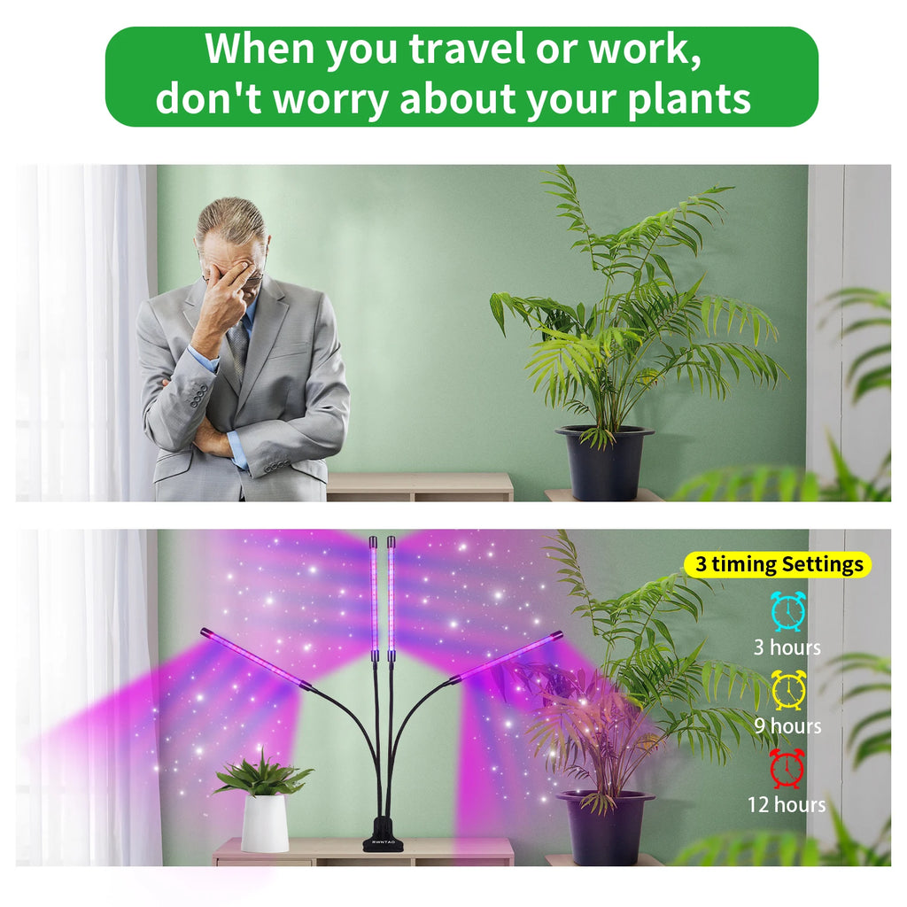 USB LED Plant Grow Light 3H/9H/12H