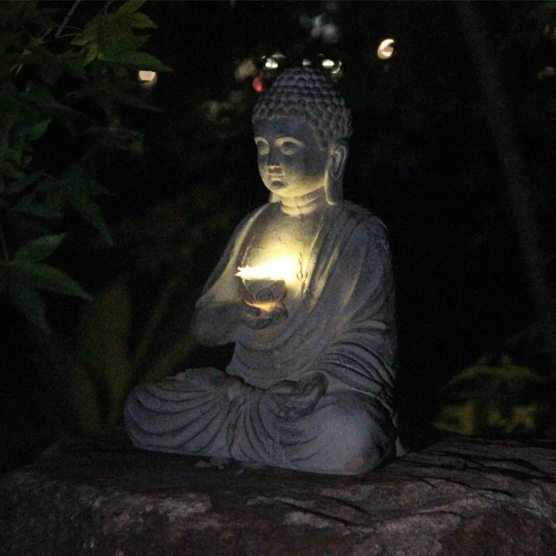 Resin Solar Buddha Statue