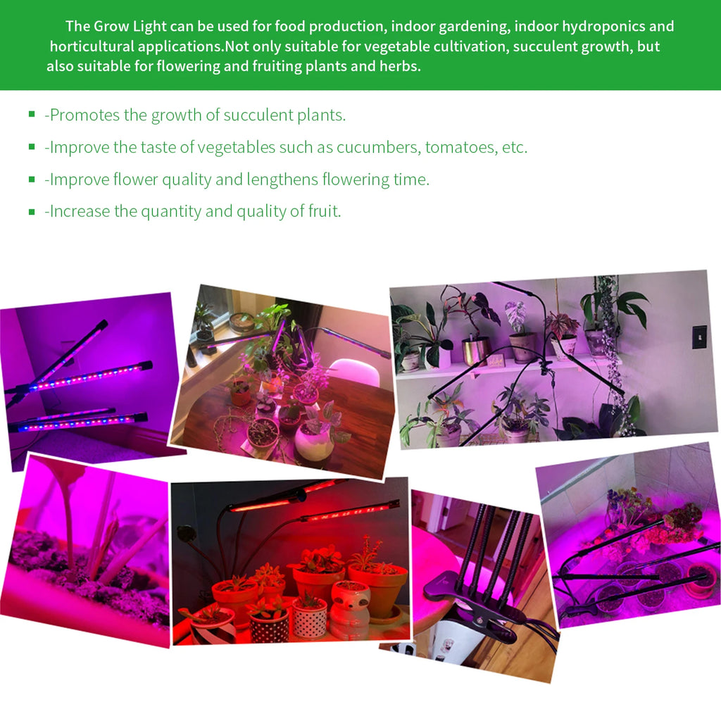USB LED Plant Grow Light 3H/9H/12H