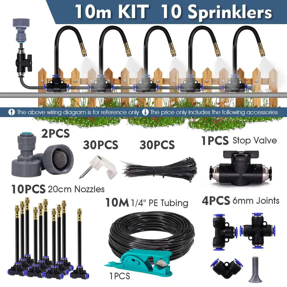 5-30m 1/4" 4/6mm 360° Misting Cooling System
