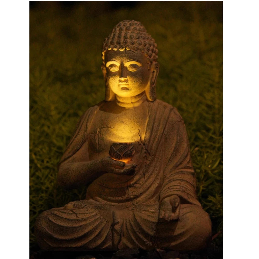 Resin Solar Buddha Statue