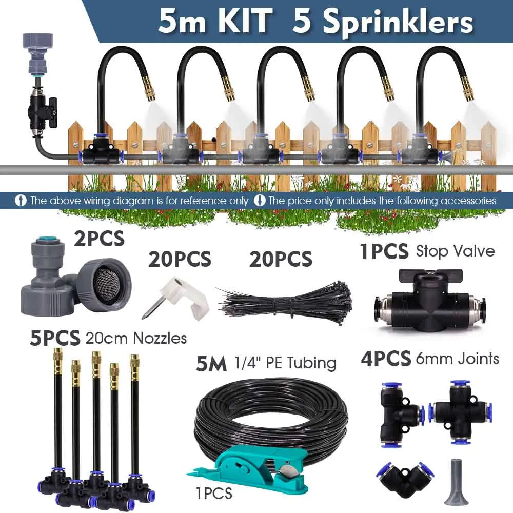 5-30m 1/4" 4/6mm 360° Misting Cooling System
