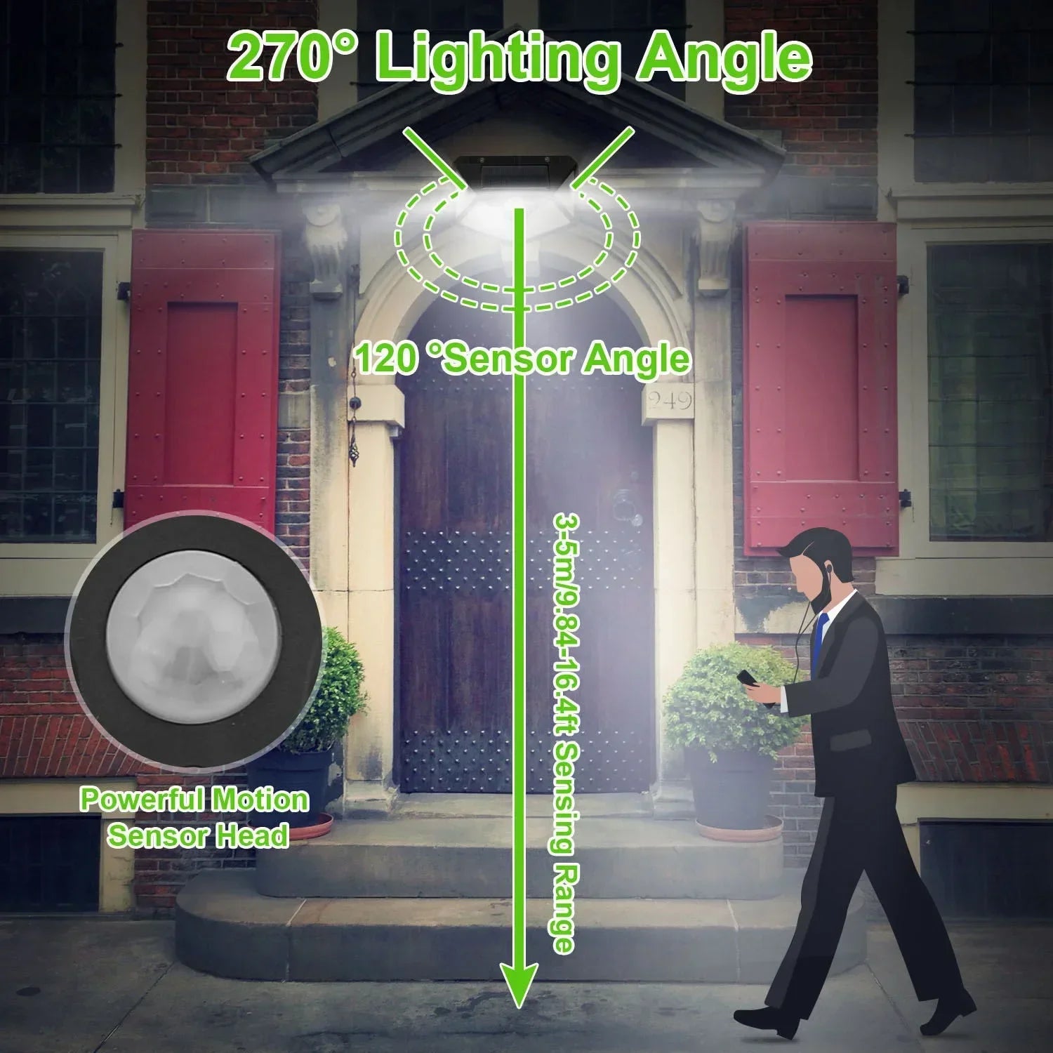 Multifunctional Solar Lamp Outdoor Garden Waterproof with Motion Sensor